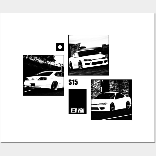 NISSAN SILVIA S15 Black 'N White Archive Wall Art by Cero